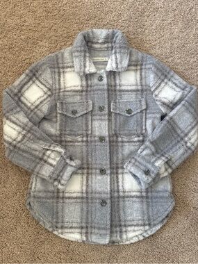 Abercrombie & Fitch plaid Sherpa shacket